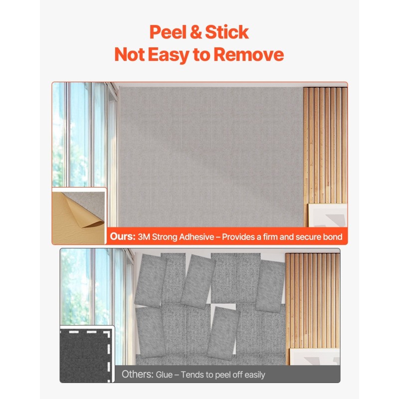 Akustiikkapaneelit korkeatiheyksinen polyesterikuitu 1200x600x10 mm 5 kpl kamelinvärinen itseliimautuva taustaliima