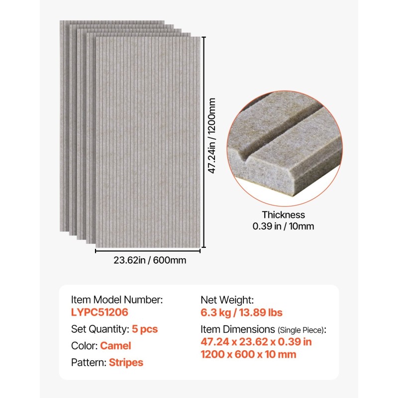 Akustiikkapaneelit korkeatiheyksinen polyesterikuitu 1200x600x10 mm 5 kpl kamelinvärinen itseliimautuva taustaliima