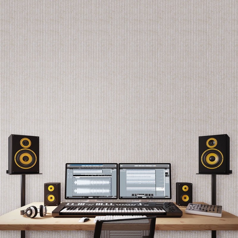 Akustiikkapaneelit korkeatiheyksinen polyesterikuitu 1200x600x10 mm 5 kpl kamelinvärinen itseliimautuva taustaliima