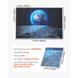 Akustiikkapaneelit polyesterikuitu 600x600x10 mm 6 kpl seinälle