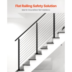 Kaidetolppa ruostumatonta terästä SUS304 42x1x2 tuumainen yksi kappale portaisiin musta