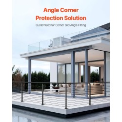 Kulmakaapelitolppa ruostumaton teräs 42x1x2-tuumainen esiporatut L-reiät 1 kpl kaiteisiin