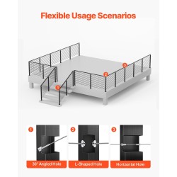 Kulmakaapelitolppa ruostumaton teräs 42x1x2-tuumainen esiporatut L-reiät 1 kpl kaiteisiin