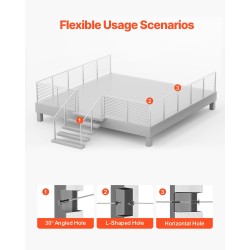 Kaidepylväs ruostumatonta terästä SUS304 106,7 cm reikävälillä 80 mm