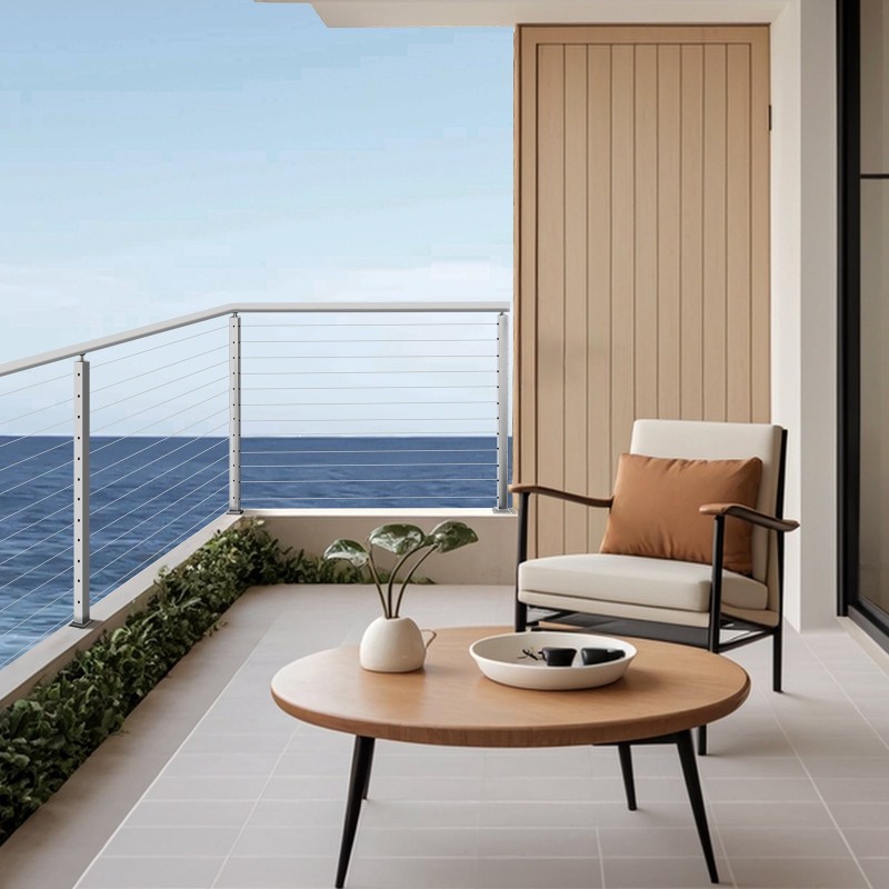 Kaidepylväs ruostumatonta terästä SUS304 106,7 cm reikävälillä 80 mm