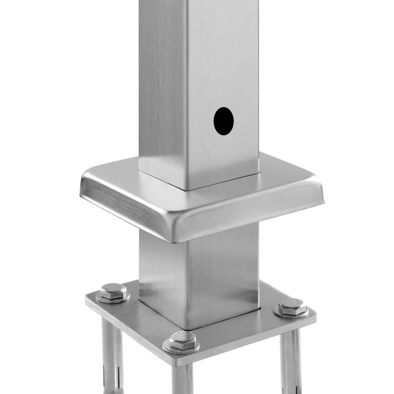 Kaidepylväs ruostumatonta terästä SUS304 106,7 cm reikävälillä 80 mm