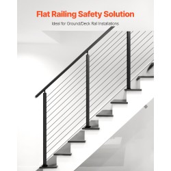 Kaidepylväs 42x2x2 tuumaa SUS304-ruostumaton teräs musta portaikkoihin