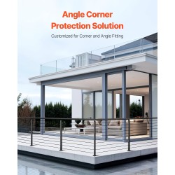 Kulmatolppa kaidevaijereille SUS304-ruostumaton teräs mitat 36x1x2 tuumaa musta