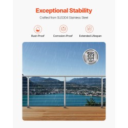 Kaidepylväs SUS304-ruostumatonta terästä 36x2x2-tuumainen esiporattu 3 tuuman reikäväli kaiteisiin 1 kpl