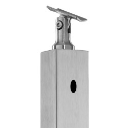 Kaapelikäsijohteen pylväs ruostumaton teräs 91 4 cm esiporatut reiät jauhemaalattu hopea