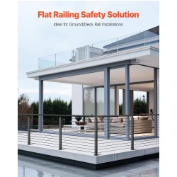 Kaapelikäsijohteen pylväs SUS304 ruostumaton teräs musta 106,7 cm 1 kpl terasseille