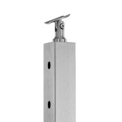 Ruostumaton terästolppa 42x2x2 tuumaa valmiiksi poratut kolmenkymmenen asteen reiät