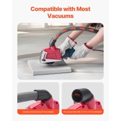 Katkaisupölysuoja 4–5 tuuman laikoille säädettävä 0–32 mm imuriin liitettävä mukana 6 kiristysprikkaa