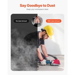 Katkaisupölysuoja 4–5 tuuman laikoille säädettävä 0–32 mm imuriin liitettävä mukana 6 kiristysprikkaa