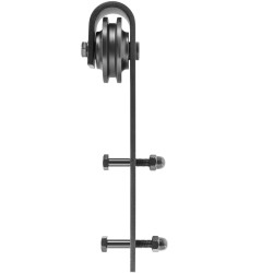 Liukuoven helasarja kaksiosaiselle ovelle musta hiiliteräs 396 cm kisko 150 kg kantavuus