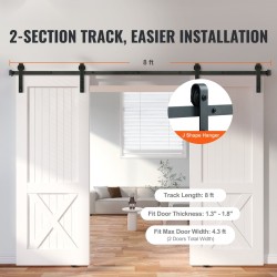 Liukuoven kiskosarja hiiliteräs 244 cm sopii 112–131 cm kaksoisoville