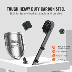 Liukuoven kiskosarja hiiliteräs 244 cm sopii 112–131 cm kaksoisoville