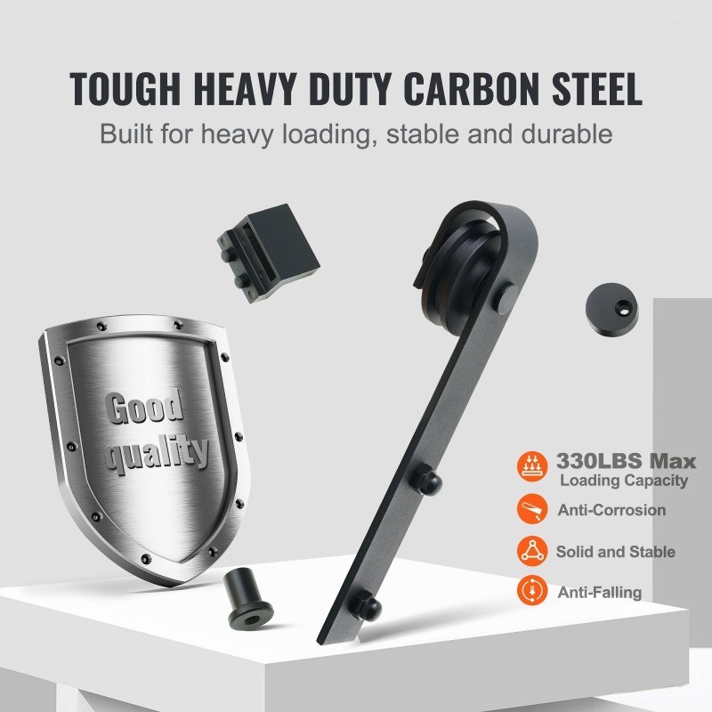 Liukuoven kiskosarja hiiliteräs 244 cm sopii 112–131 cm kaksoisoville