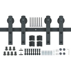Liukuovisarja hiiliteräs musta 2440 mm kisko kaksiosaisille oville