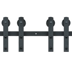 Liukuovisarja hiiliteräs musta 2440 mm kisko kaksiosaisille oville