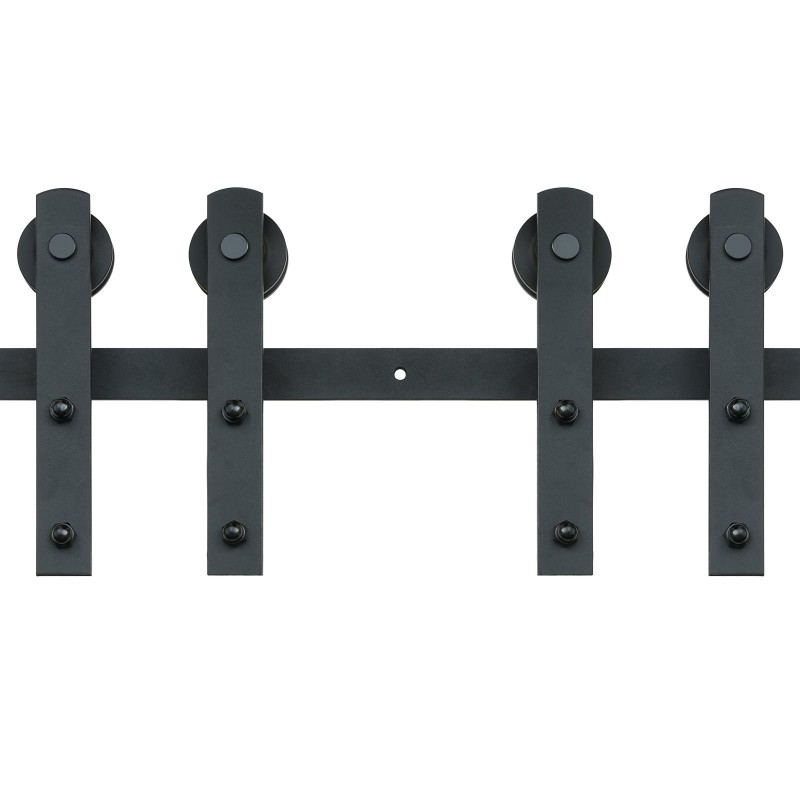 Liukuovisarja hiiliteräs musta 2440 mm kisko kaksiosaisille oville