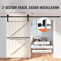 Liukuoven asennussarja hiiliteräs 2440 mm yhdelle ovelle 149,7 kg