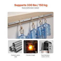 Liukuvan ladosoven kiskosarja hiiliteräksinen 2440 mm 150 kg mattahopea