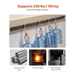 Liukuoven kiskosarja hiiliteräs musta 2000 mm 150 kg