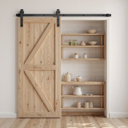 Liukuoven asennussarja hiiliteräs 1500 mm 150 kg musta sopii 30 tuumaa oville