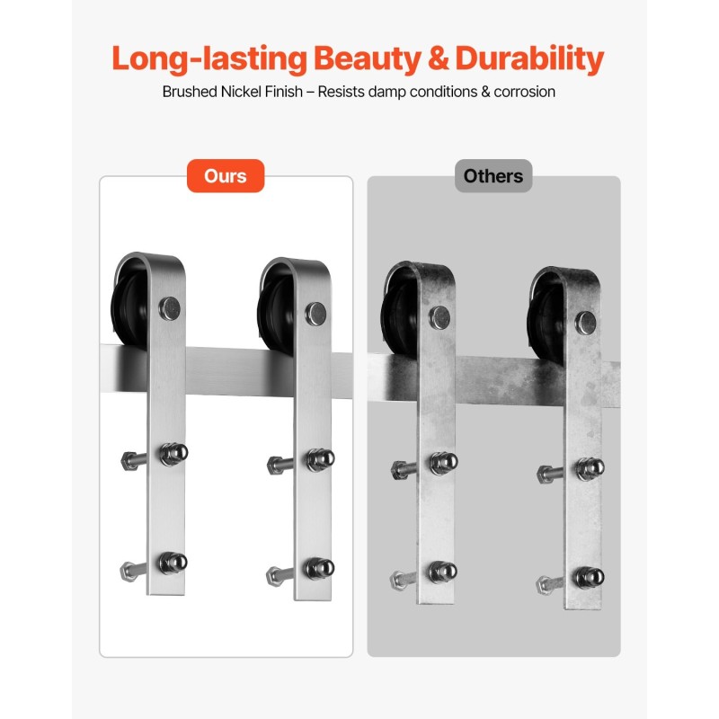 Liukuoven kiskosarja hiiliterästä 2000 mm 150 kg kantavuudella mattahopea