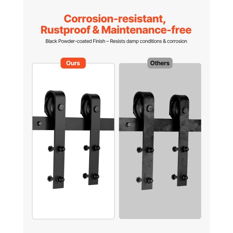 Liukuovikiskosarja lato-oveen hiiliteräs 3000 mm 150 kg musta