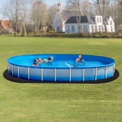 Altaan alusmatto kierrätetty geotekstiilikangas ovaali 12 × 24 jalkaa