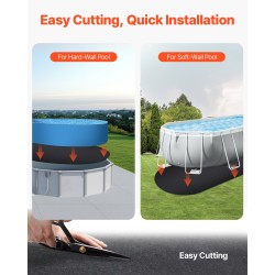 Alusmatto ovaali kierrätettävä geotekstiilikangas 5,5 x 10 m 180 g/m²