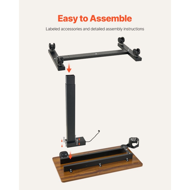 Sängyn ja sohvan vieripöytä sähköisellä korkeudensäätöllä lastulevyllä teräsrungolla pyörillä