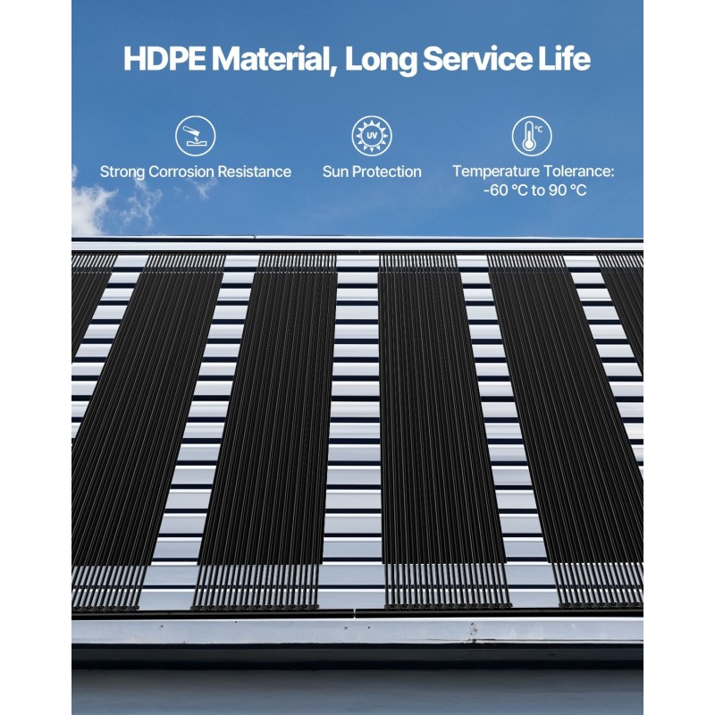 Uima-altaan aurinkolämmitin HDPE 4 paneelia 1235×3100 mm maanpäällisiin ja upotettuihin altaisiin