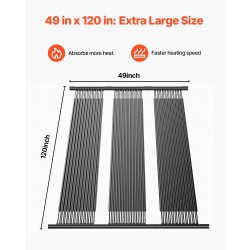 Uima-altaan aurinkolämmitin HDPE-muovi koko 1235×3100 mm musta sopii upotettuihin ja maanpäällisiin altaisiin