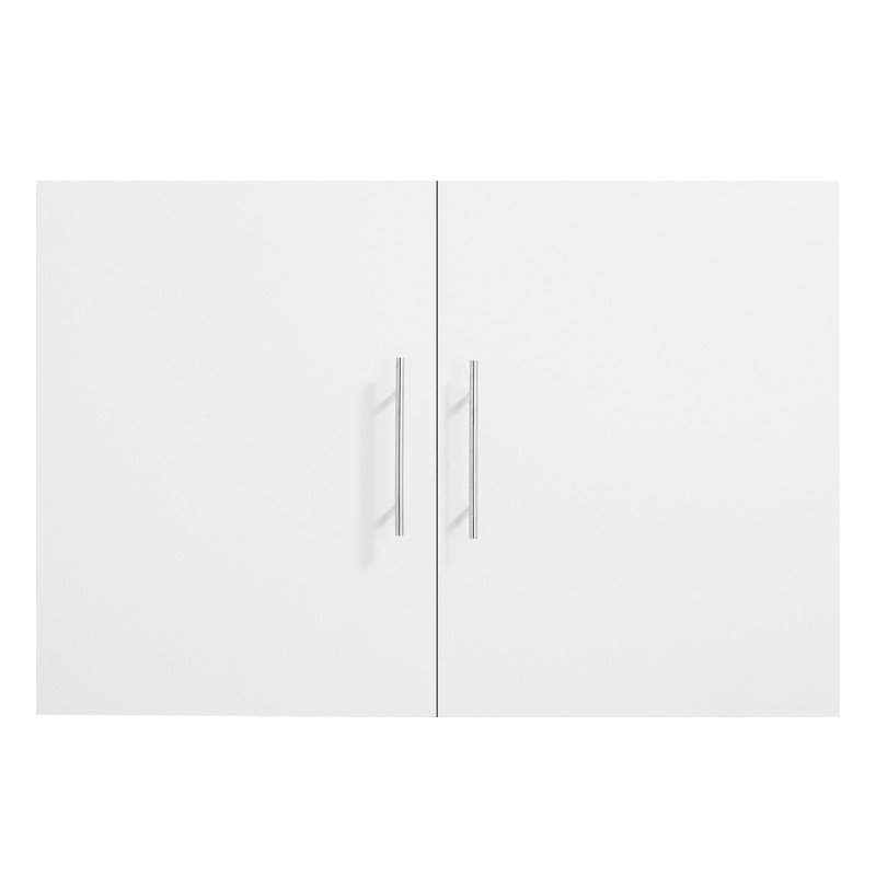 Seinälle asennettava 2-ovinen pyykkihuonekaappi valkoinen lastulevystä ja MDF-levystä säädettävällä hyllyllä