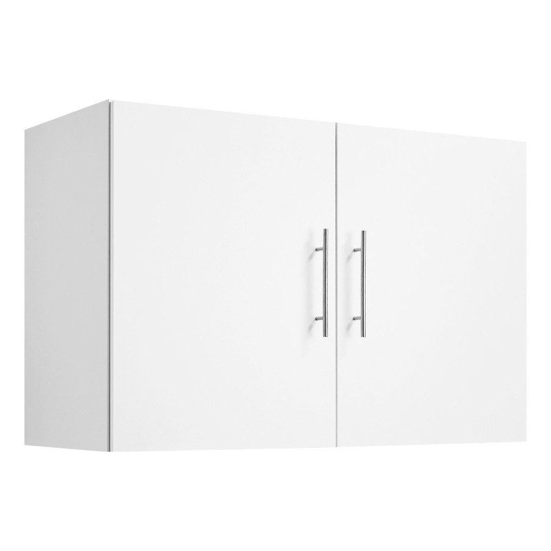 Seinälle asennettava 2-ovinen pyykkihuonekaappi valkoinen lastulevystä ja MDF-levystä säädettävällä hyllyllä