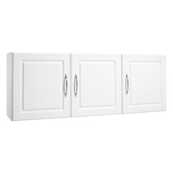 Pyykkikaappi seinään asennettava valkoinen lastulevy ja MDF levy kolmiovinen kahdella hyllyllä