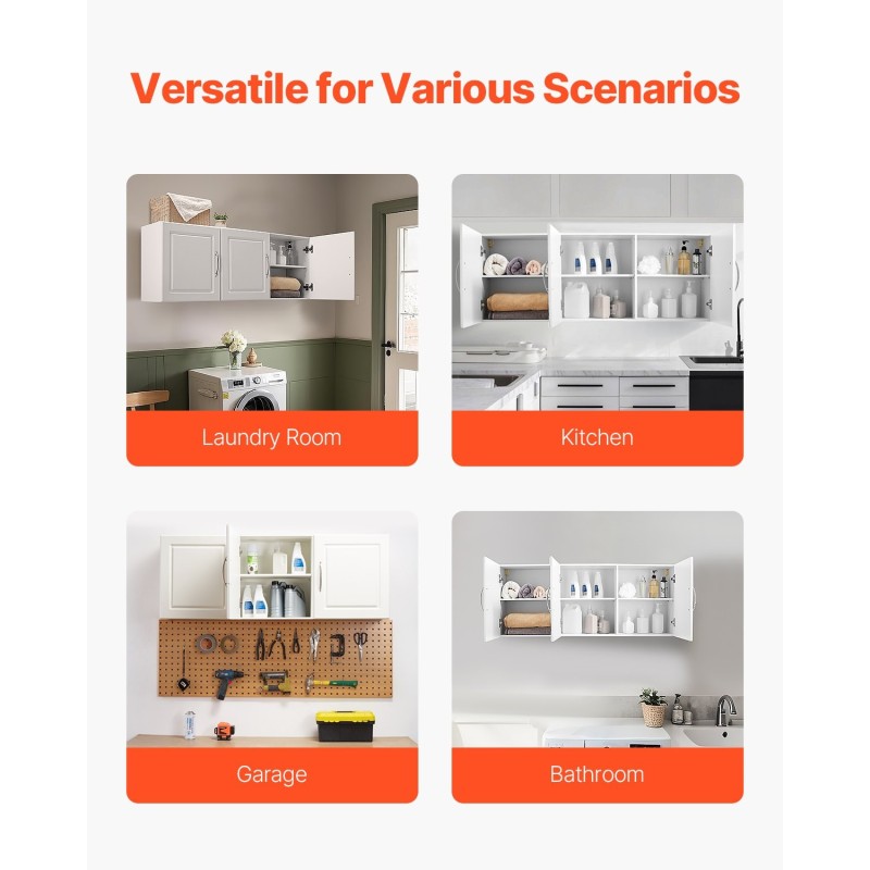 Pyykkikaappi seinään asennettava valkoinen lastulevy ja MDF-levy kolmiovinen kahdella hyllyllä