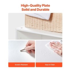 Seinäasenteinen pyykkikaappi valkoinen lastulevy ja MDF-levy kaksi ovea säädettävä hylly