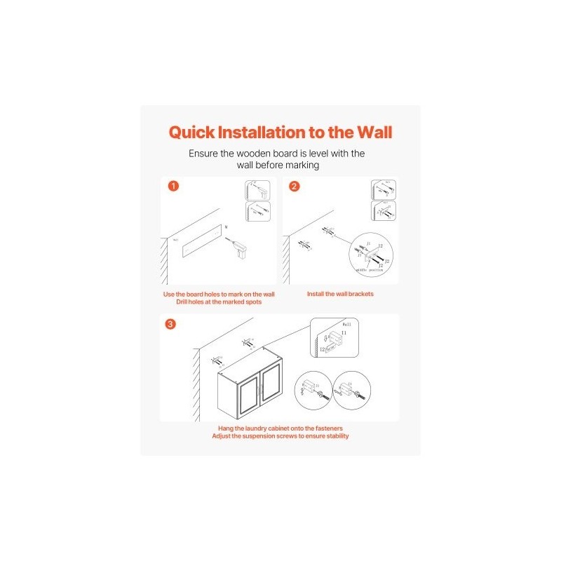 Seinäasenteinen pyykkikaappi valkoinen lastulevy ja MDF-levy kaksi ovea säädettävä hylly