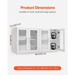 Seinälle asennettava pyykkihuonekaappi lastulevy MDF-levy valkoinen 30,5x61x61 cm 4 ovea säädettävät hyllyt