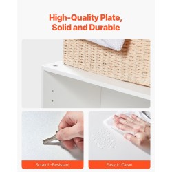 Seinälle asennettava pyykkihuonekaappi lastulevy MDF-levy valkoinen 30,5x61x61 cm 4 ovea säädettävät hyllyt