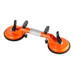 Sauma asetinsarja 2 kpl työtasoille ja laatoille 125 mm nitriilikumikupeilla ja tyhjiöpumpulla