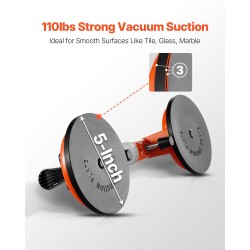 Sauma-asetinsarja 2 kpl työtasoille ja laatoille 125 mm nitriilikumikupeilla ja tyhjiöpumpulla