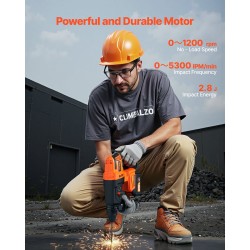 Poravasara 20V harjaton akkukäyttöinen SDS-Plus-istukalla 4,0Ah akku ergonominen kahva