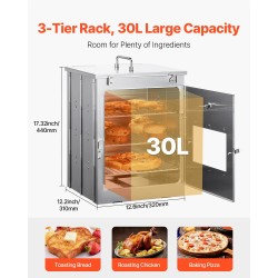Taitettava retkiuuni 30 l 430-ruostumatonta terästä lasiluukulla