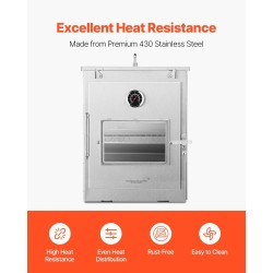 Taitettava retkiuuni 30 l 430-ruostumatonta terästä lasiluukulla