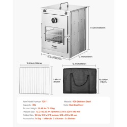 Taitettava retkiuuni 30 l 430-ruostumatonta terästä lasiluukulla